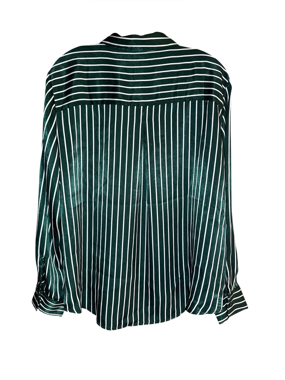 Maurice’s Winona Green Striped Satin Button Down Blouse Womens size XL - Picture 5 of 8